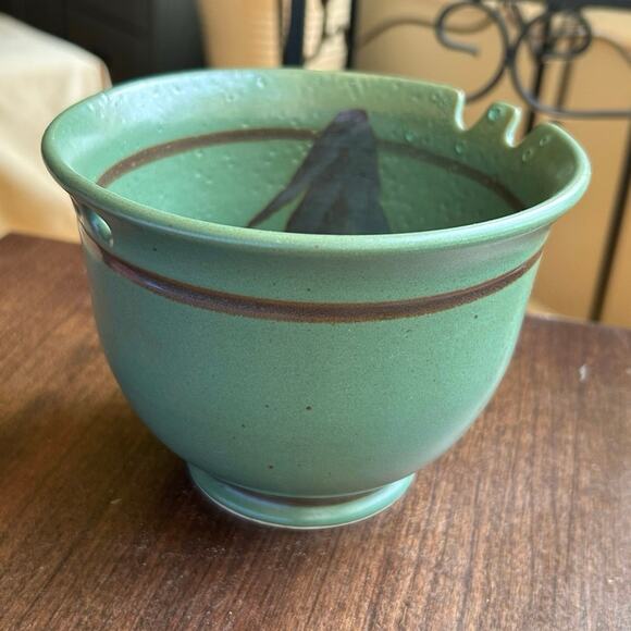 Handcrafted signed dated studio art stoneware bowl - Picture 3 of 12